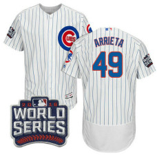Chicago Cubs Jake Arrieta #49 White 2016 World Series Bound Flex Base Jersey