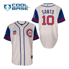 Chicago Cubs #10 Ron Santo Cream 1942 Throwback Jersey