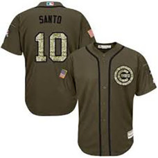 Chicago Cubs #10 Ron Santo Olive Camo Jersey