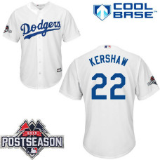 Los Angeles Dodgers #22 Clayton Kershaw White Cool Base Home Jersey
