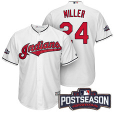 Cleveland Indians Andrew Miller #24 White 2016 Postseason Patch Cool Base Jersey