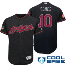 Cleveland Indians #10 Yan Gomes Navy Stars & Stripes 2016 Independence Day Cool Base Jersey