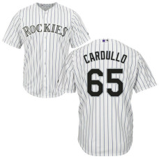 Colorado Rockies #65 Stephen Cardullo Home White Cool Base Jersey