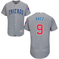 Javier Baez #9 Chicago Cubs Grey Authentic Collection Flexbase Jersey