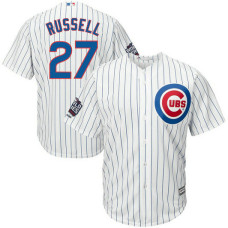 Chicago Cubs Addison Russell #27 White Home 2016 World Series Champions Patch Cool Base Jersey