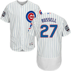 Chicago Cubs Addison Russell #27 White Home 2016 World Series Champions Patch Flex Base Player Jersey
