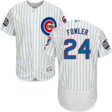 Chicago Cubs Dexter Fowler #24 White Home 2016 World Series Champions Patch Flex Base Player Jersey