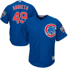 Chicago Cubs Jake Arrieta #49 Royal Alternate 2016 World Series Champions Patch Cool Base Jersey