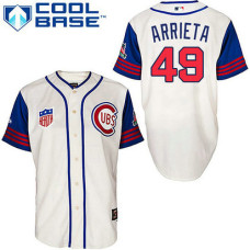 Chicago Cubs #49 Jake Arrieta 1942 Turn Back Cool Base Jersey