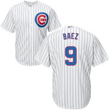 Javier Baez #9 Chicago Cubs White Cool Base Jersey