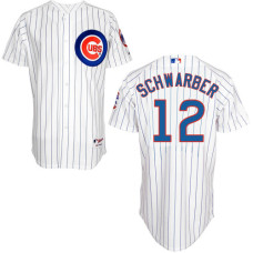 Chicago Cubs #12 Kyle Schwarber White Authentic Cool Base Home Jersey