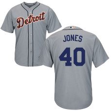 Detroit Tigers #40 JaCoby Jones Road Grey Cool Base Jersey