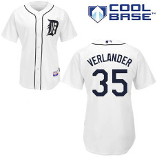 Detroit Tigers #35 Justin Verlander Cool Base White Jersey