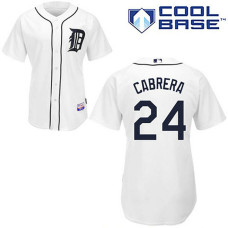 Detroit Tigers #24 Miguel Cabrera Cool Base White Jersey