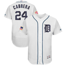 Miguel Cabrera #24 Detroit Tigers 2017 Stars & Stripes Independence Day White Flex Base Jersey - Men