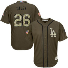 Los Angeles Dodgers #26 Chase Utley Olive Camo Jersey