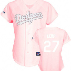 Women - Los Angeles Dodgers #27 Matt Kemp Pink Lady Fashion Jersey