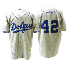 Los Angeles Dodgers #42 Jackie Robinson Grey Road Throwback Jersey