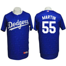 Los Angeles Dodgers #55 Russell Martin Conventional 3D Version Blue Jersey