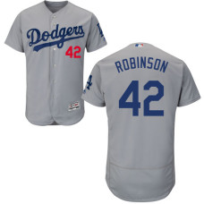 Los Angeles Dodgers #42 Jackie Robinson Grey Flexbase Authentic Collection Player Jersey