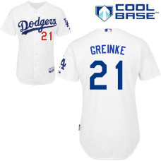 Los Angeles Dodgers #21 Zack Greinke Authentic White Home Cool Base Jersey