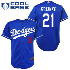 Los Angeles Dodgers #21 Zack Greinke Authentic Royal Blue Cool Base Jersey