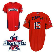 Boston Red Sox #15 Dustin Pedroia American League 2010 All Star BP Red Jersey