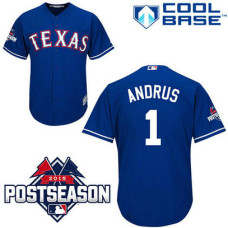 Texas Rangers #1 Elvis Andrus Blue Cool Base Alternate Jersey