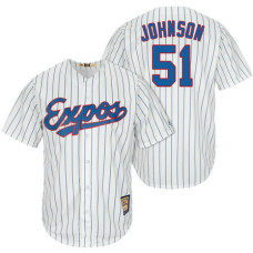 Montreal Expos #51 Randy Johnson White/Royal Cooperstown Player Cool Base Jersey
