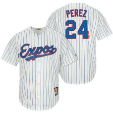 Montreal Expos #24 Tony Perez White/Royal Cooperstown Player Cool Base Jersey