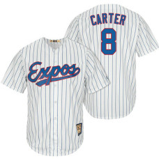 Montreal Expos #8 Gary Carter White/Royal Cooperstown Player Cool Base Jersey