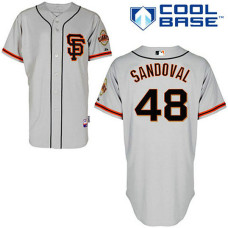 San Francisco Giants #48 Pablo Sandoval Cool Base Road 2 Grey Jersey