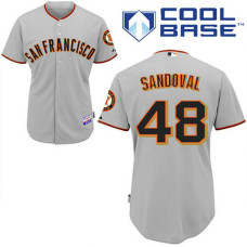 San Francisco Giants #48 Pablo Sandoval Grey Away Cool Base Jersey