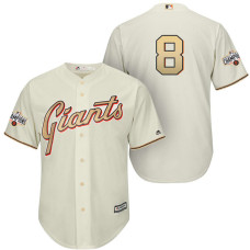 San Francisco Giants #8 Hunter Pence Cream Cool Base Player Gold Jersey
