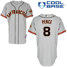 San Francisco Giants #8 Hunter Pence Authentic Grey Away Cool Base Jersey