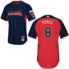 San Francisco Giants #8 Hunter Pence Authentic Navy/Red National League 2014 All Star BPJersey