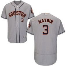 Houston Astros Cameron Maybin #3 Grey Road Flex Base Jersey