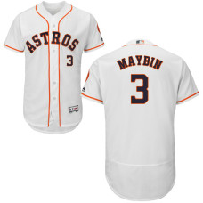 Houston Astros Cameron Maybin #3 White Home Flex Base Jersey