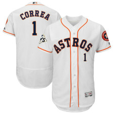 Houston Astros Carlos Correa #1 White 2017 World Series Bound Flex Base Jersey