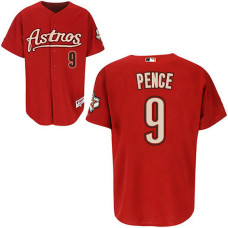 Houston Astros #9 Hunter Pence Red Alternate Away Jersey