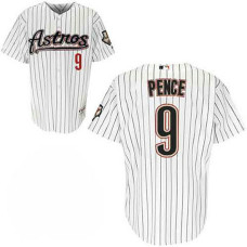 Houston Astros #9 Hunter Pence White Strip Home Jersey