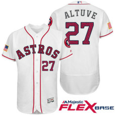Houston Astros #27 Jose Altuve White Stars & Stripes 2016 Independence Day Flex Base Jersey