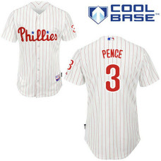 YOUTH Philadelphia Phillies #3 Hunter PenceWhite Red Strip Home Cool Base Jersey