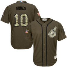 Cleveland Indians #10 Yan Gomes Olive Camo Jersey