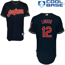 Cleveland Indians #12 Francisco Lindor Cool Base Jersey