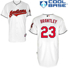 Cleveland Indians #23 Michael Brantley Authentic White Home Cool Base Jersey