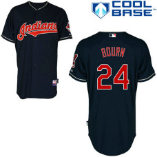 Cleveland Indians #24 Michael Bourn Authentic Navy Blue Alternate Cool Base Jersey