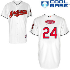 Cleveland Indians #24 Michael Bourn Authentic White Home Cool Base Jersey