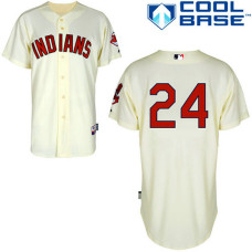 Cleveland Indians #24 Michael Bourn Authentic Cream Alternate Cool Base Jersey