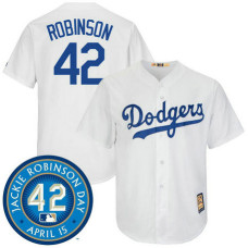 Brooklyn Dodgers Jackie Robinson #42 White Cool Base Cooperstown Collection Player Jersey